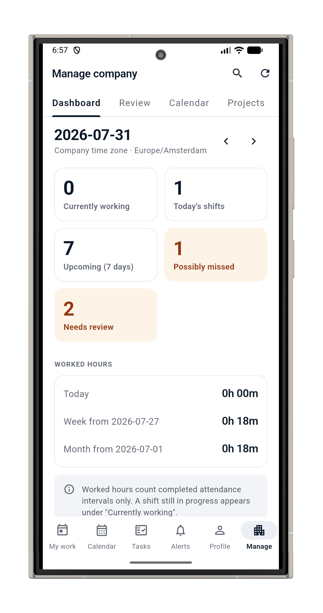 MAYDAN's dashboard screen: the administrator's business at a glance